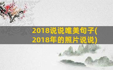 2018说说唯美句子(2018年的照片说说)