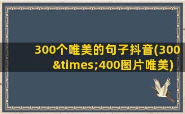 300个唯美的句子抖音(300×400图片唯美)