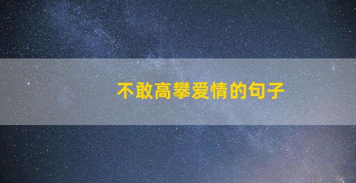 不敢高攀爱情的句子