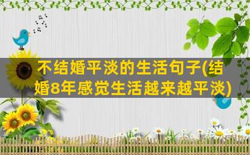 不结婚平淡的生活句子(结婚8年感觉生活越来越平淡)