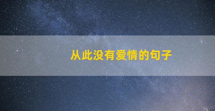 从此没有爱情的句子