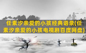 任素汐亲爱的小孩经典语录(任素汐亲爱的小孩电视剧百度网盘)