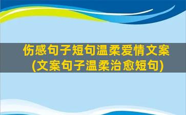 伤感句子短句温柔爱情文案(文案句子温柔治愈短句)