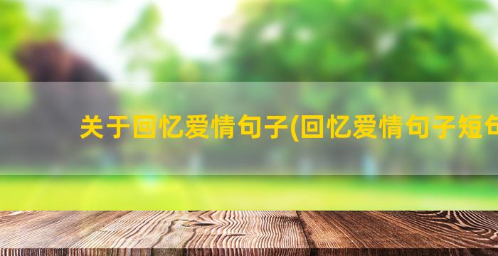 关于回忆爱情句子(回忆爱情句子短句子)