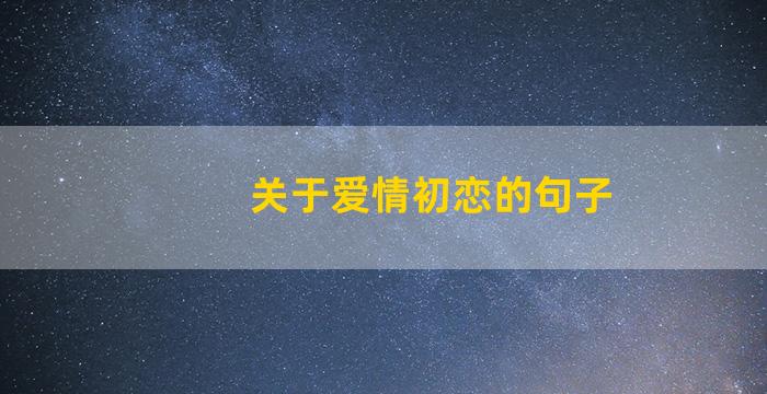 关于爱情初恋的句子