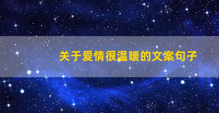 关于爱情很温暖的文案句子