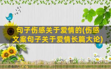 句子伤感关于爱情的(伤感文案句子关于爱情长篇大论)