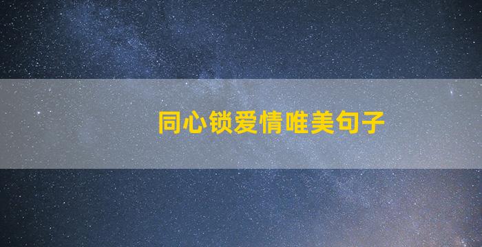 同心锁爱情唯美句子