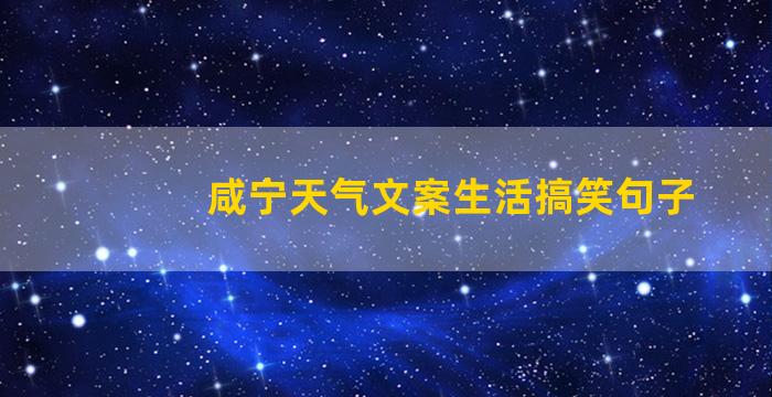 咸宁天气文案生活搞笑句子