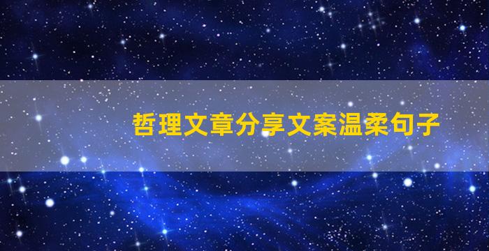 哲理文章分享文案温柔句子