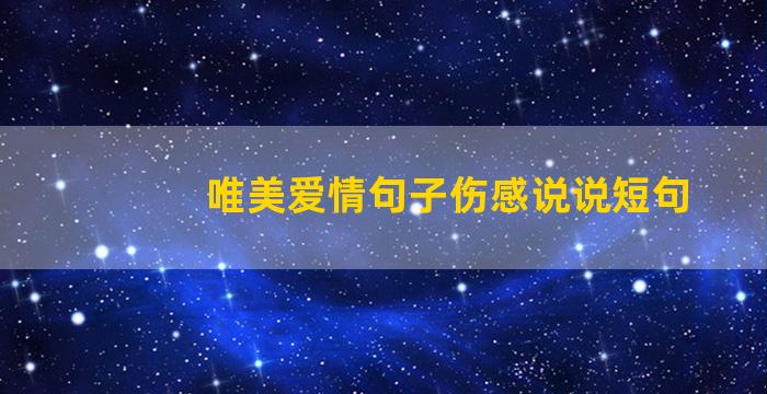 唯美爱情句子伤感说说短句