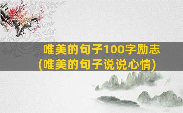 唯美的句子100字励志(唯美的句子说说心情)