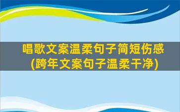 唱歌文案温柔句子简短伤感(跨年文案句子温柔干净)