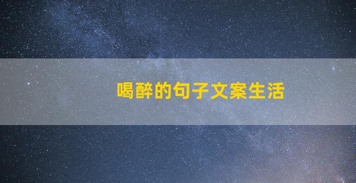 喝醉的句子文案生活