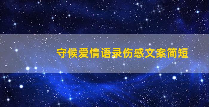 守候爱情语录伤感文案简短