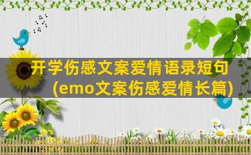 开学伤感文案爱情语录短句(emo文案伤感爱情长篇)