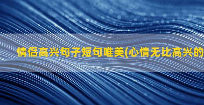 情侣高兴句子短句唯美(心情无比高兴的句子短句)