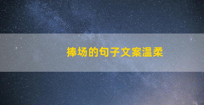 捧场的句子文案温柔