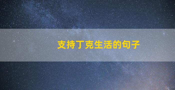 支持丁克生活的句子