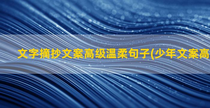 文字摘抄文案高级温柔句子(少年文案高级感摘抄)