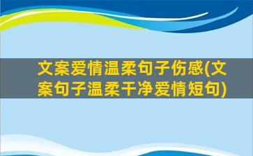 文案爱情温柔句子伤感(文案句子温柔干净爱情短句)