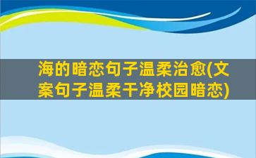 海的暗恋句子温柔治愈(文案句子温柔干净校园暗恋)