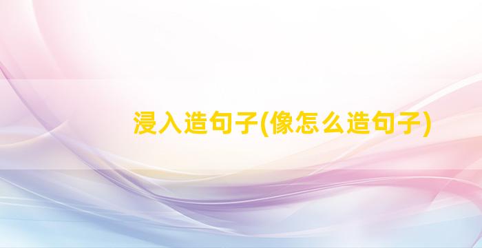 浸入造句子(像怎么造句子)