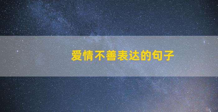 爱情不善表达的句子