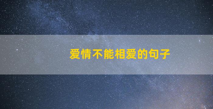 爱情不能相爱的句子