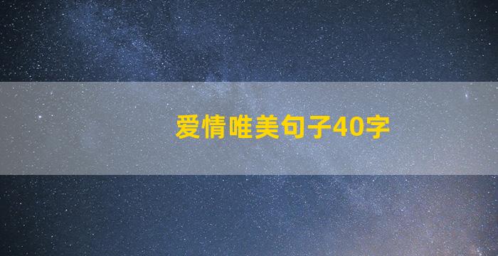 爱情唯美句子40字