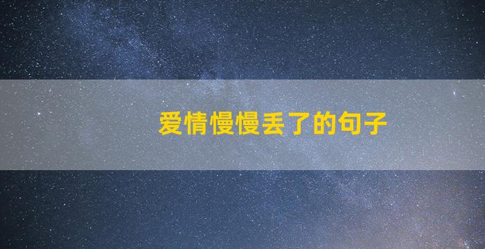 爱情慢慢丢了的句子