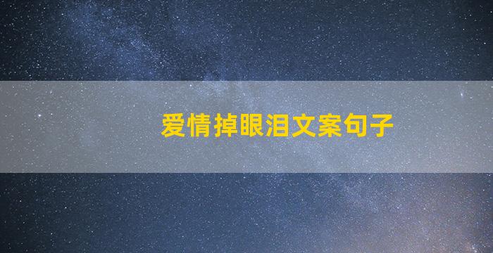 爱情掉眼泪文案句子