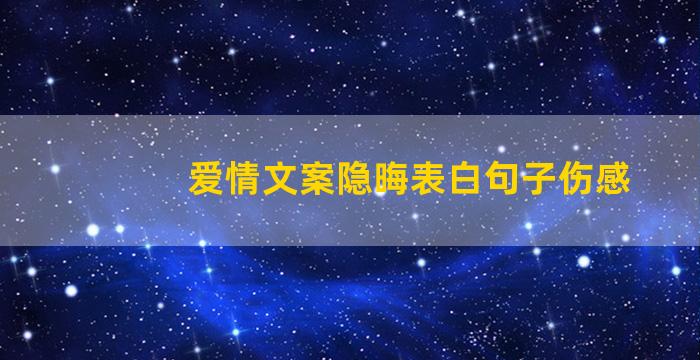 爱情文案隐晦表白句子伤感