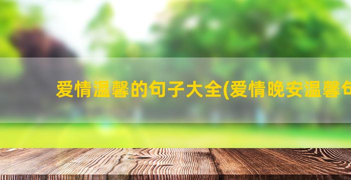 爱情温馨的句子大全(爱情晚安温馨句子)