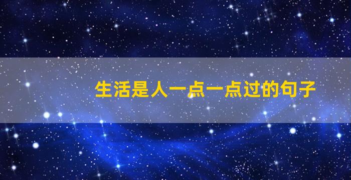 生活是人一点一点过的句子