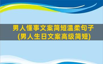 男人懂事文案简短温柔句子(男人生日文案高级简短)