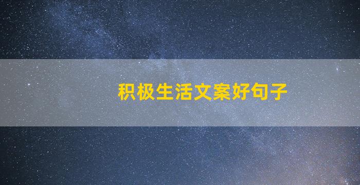 积极生活文案好句子