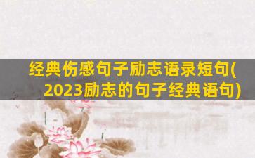 经典伤感句子励志语录短句(2023励志的句子经典语句)