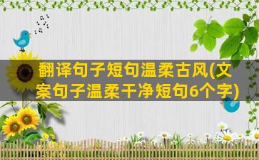 翻译句子短句温柔古风(文案句子温柔干净短句6个字)