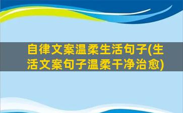 自律文案温柔生活句子(生活文案句子温柔干净治愈)